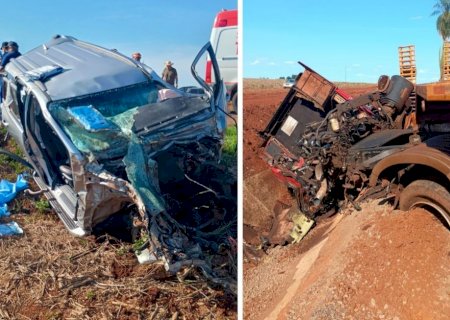 Médica que atua em Nova Andradina se envolve em colisão entre caminhonete e carreta entre Indápolis e Deodápolis