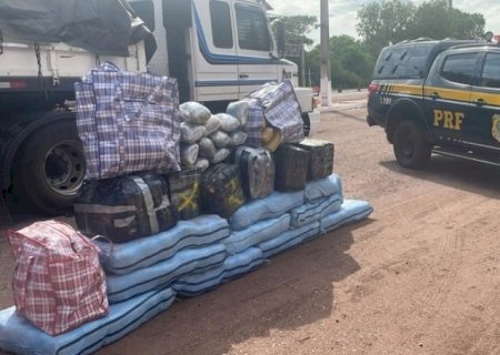 Polícia encontra e apreende mais de 400 kg de cocaína e skunk em caminhão em Miranda