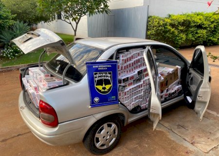Angélica:  Polícia Militar Rodoviária apreende cerca de 1.400 pacotes de cigarros contrabandeados após fuga na MS-145