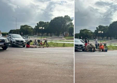 NOVA  ANDRADINA:  Colisão entre carro e bicicleta elétrica deixa mulher ferida