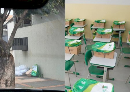 Bolsa escolar distribuída pela Prefeitura é encontrada descartada em via pública de Nova Andradina
