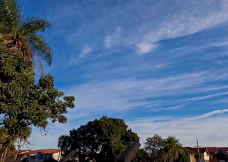 Sábado será de sol e nuvens, com possibilidade de tempestades em Mato Grosso do Sul