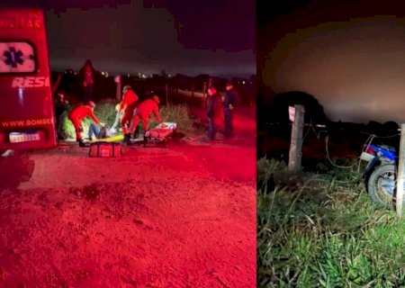 Motociclista acidenta-se em zona rural e é encontrado desacordado em Batayporã