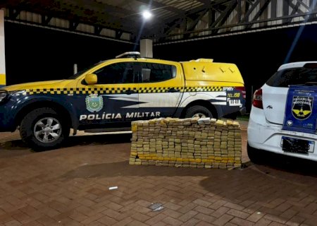 PMR apreende quase 250 kg de drogas e causa prejuízo de R$ 530 mil ao crime na MS-164