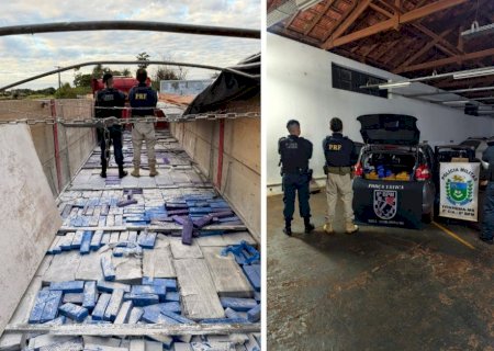 IVINHEMA: Força Tática e PRF apreendem mais de 219 Kg de drogas