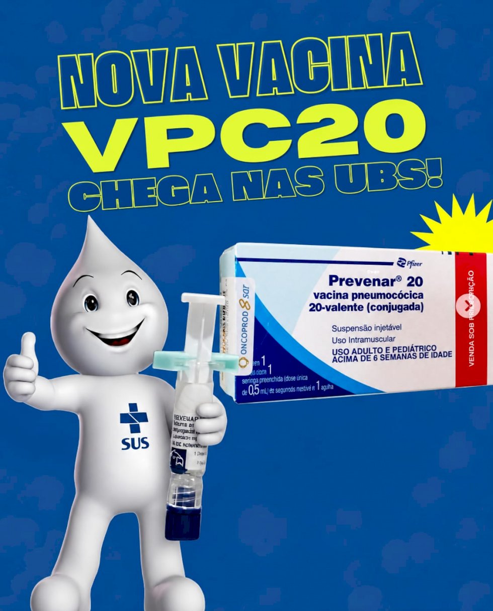 Angélica: Nova vacina contra 20 tipos de bactérias chega ao município