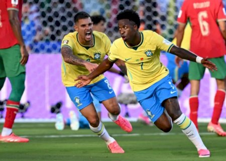 Vini Jr. faz golaço, mas Brasil só empata com Marrocos em estreia na Copa