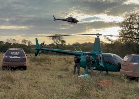 DOF e CGPA interceptam helicóptero com quase 350 quilos de cocaína em Campo Grande