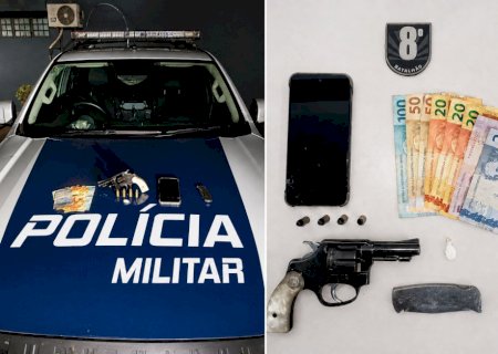 Angélica: Polícia Militar apreende revólver, munições e cocaína durante abordagem