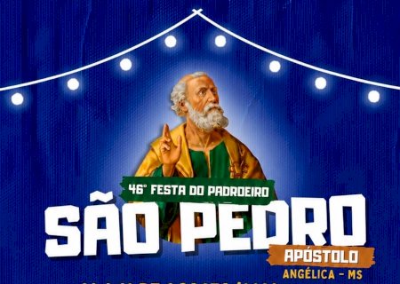 Angélica: 46ª Festa do Padroeiro São Pedro Apóstolo acontece de 14 a 16 de agosto com praça de alimentação e Show de Prêmios