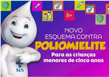 Angélica: Vacina contra a poliomielite passa a contar com segunda dose de reforço para crianças menores de 5 anos.