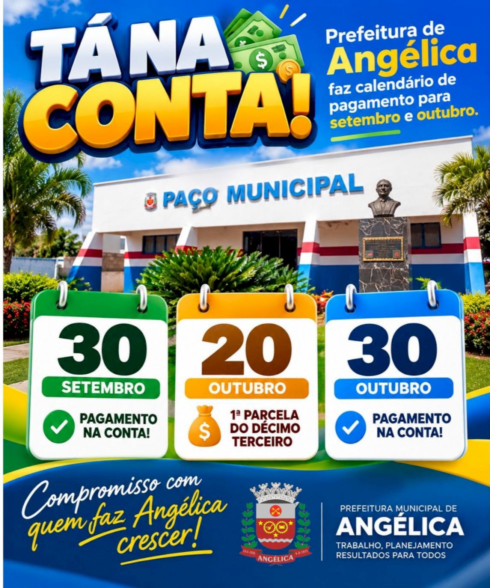 Prefeitura de Angélica injeta quase R$ 7 milhões na economia com salários e 13º
